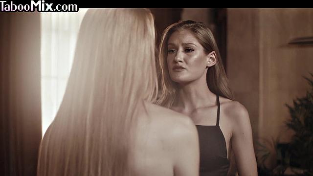 Sensual naughty lesbians eating