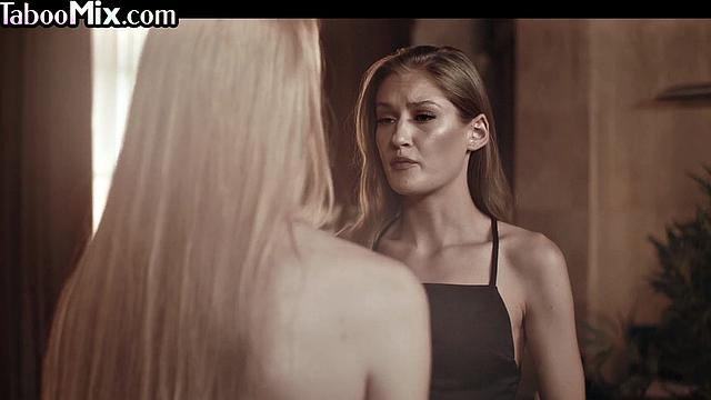 Sensual naughty lesbians eating