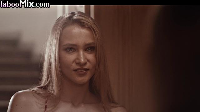 Sensual naughty lesbians eating