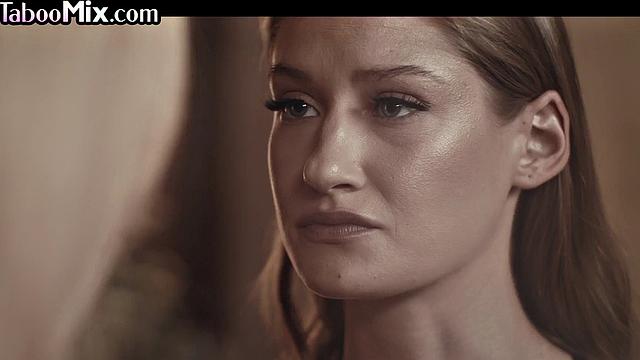 Sensual naughty lesbians eating