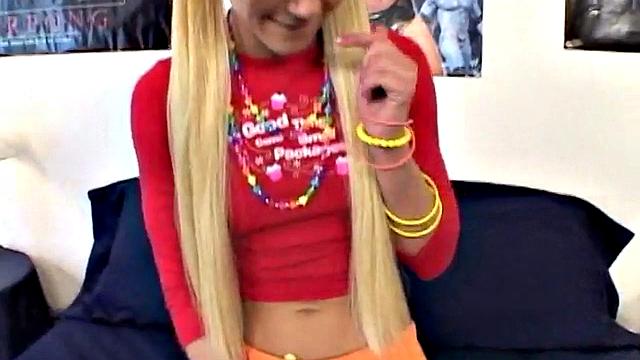 Horny blonde Lexy finger fucking her tight wet pussy