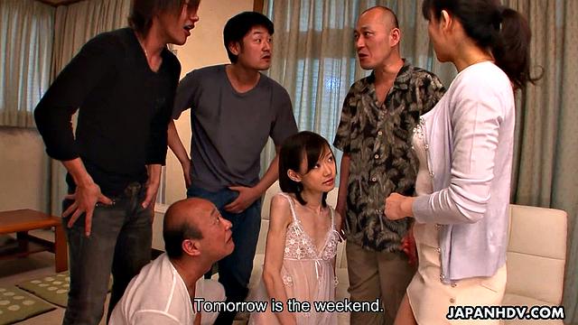 Cute Aoba Itou enjoys group sex at home
