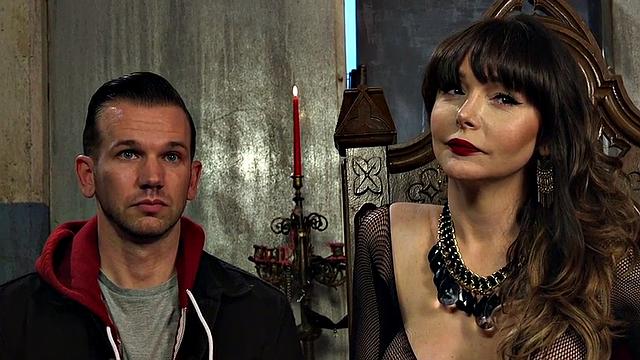 BDSM femdom lady pegs sub butthole before pussyfucked