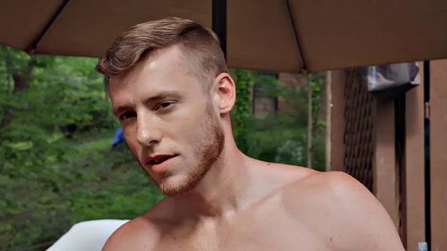 Bisexual outdoor babe 3way fucked after oiled massage