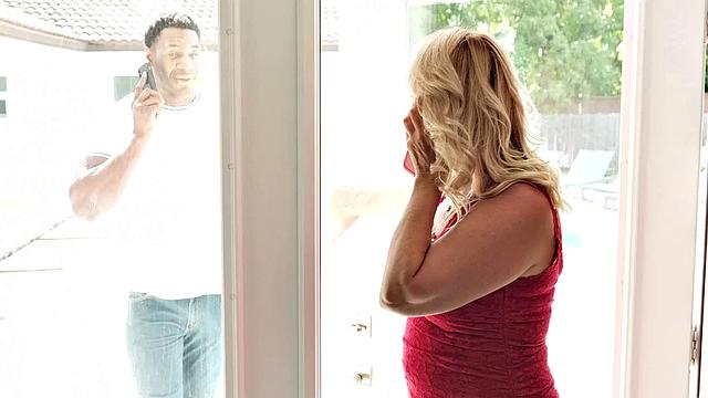 Sandy's surprise: a big, black cock!