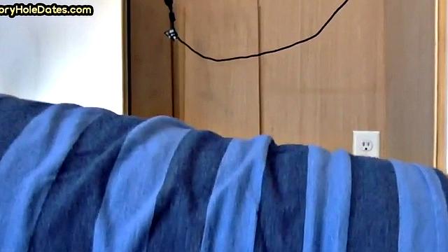 Mature gay bottom gloryhole fucked in closeup after Blowjob