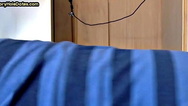 Mature gay bottom gloryhole fucked in closeup after Blowjob