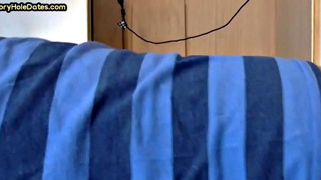 Mature gay bottom gloryhole fucked in closeup after Blowjob