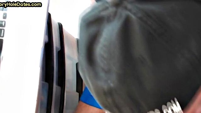 Mature gay bottom gloryhole fucked in closeup after Blowjob