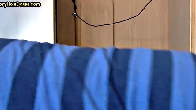 Mature gay bottom gloryhole fucked in closeup after Blowjob