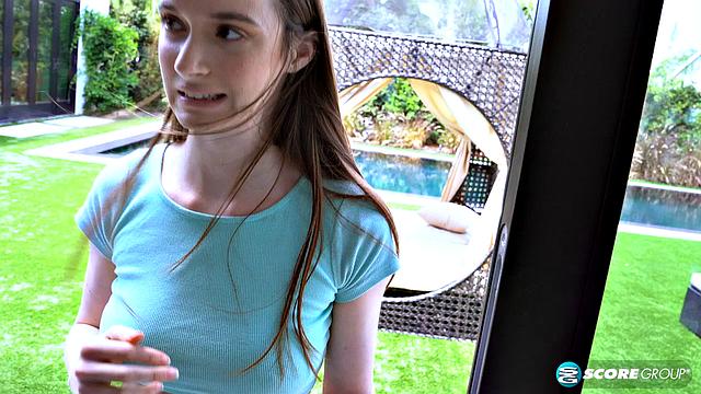 Tall teen Hazel bangs an older guy in various positions before getting a massive facial