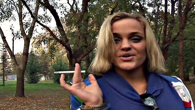 Public big titted MILF fucked outdoors in POV by big dick