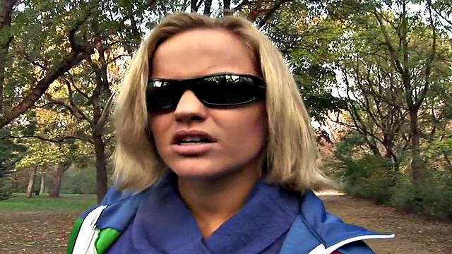 Public big titted MILF fucked outdoors in POV by big dick