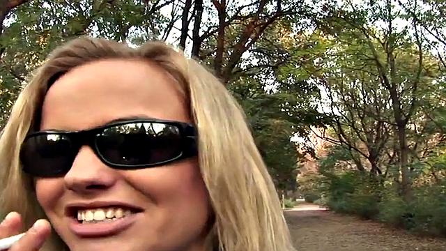 Public big titted MILF fucked outdoors in POV by big dick