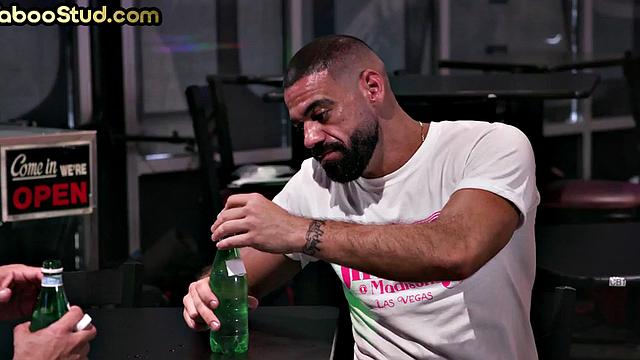 Taboo jock bangs stepbro's asshole outdoors by swimming pool