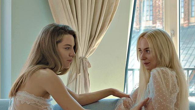 Soft erotic small titted nympho dykes enjoy soft cuddle