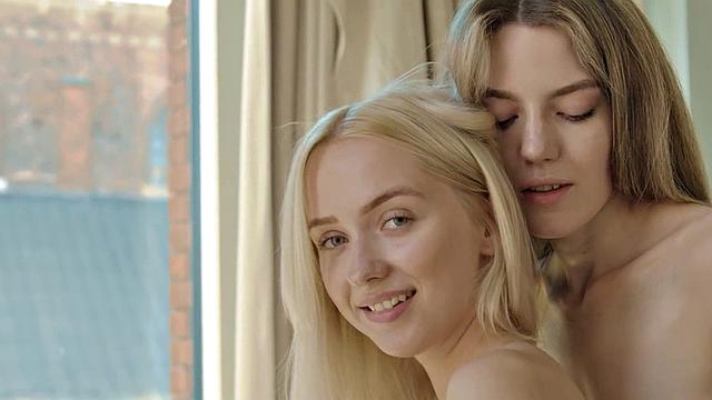 Soft erotic small titted nympho dykes enjoy soft cuddle