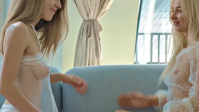 Soft erotic small titted nympho dykes enjoy soft cuddle