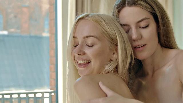 Soft erotic small titted nympho dykes enjoy soft cuddle