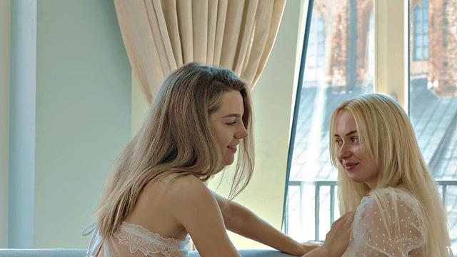 Soft erotic small titted nympho dykes enjoy soft cuddle