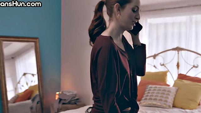 Transsexual lady fucks cute babe after 69 pose