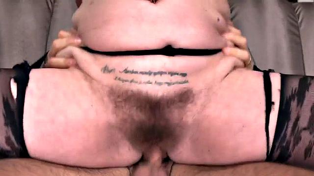 Granny hairy bitch fucked by big dick in wet pussy hole