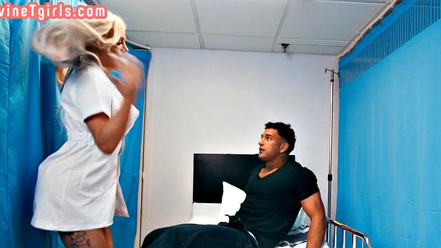 Stunning TS nurse fucked by patient at the hospital