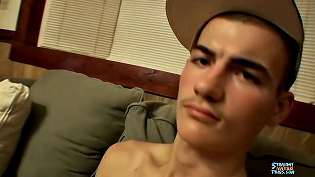 18 Year Old, Cute, Straight Guy Cums in Sex Toy for Money