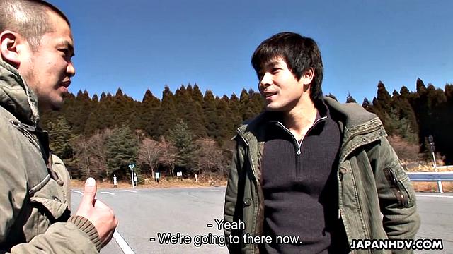 Horny guys enjoy blowjobs at hot springs