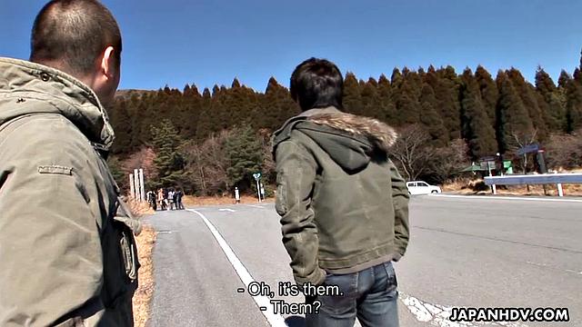 Horny guys enjoy blowjobs at hot springs