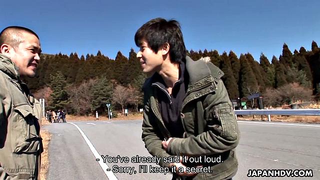 Horny guys enjoy blowjobs at hot springs