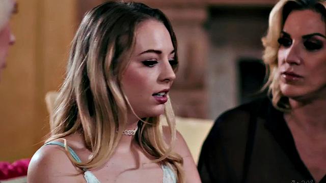 Lez bitch seduces lesbian slut in threesome session