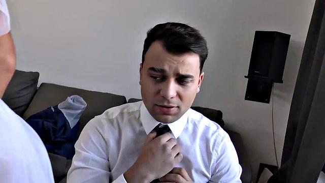 DEBT4k. Pretty blonde enjoys sex with loan shark in front of groom