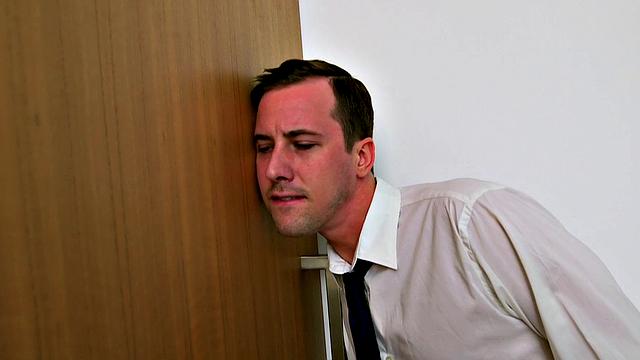 American hottie with brown hair and a big pierced pussy gets pounded doggystyle in the bedroom