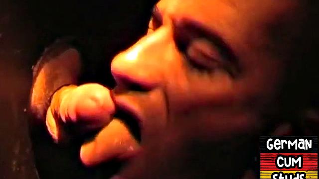 Amateur German facialized in closeup gloryhole BJ