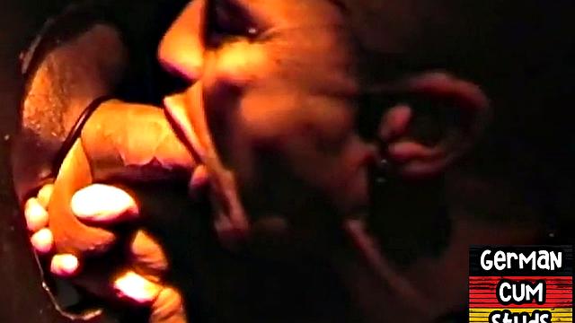 Amateur German facialized in closeup gloryhole BJ