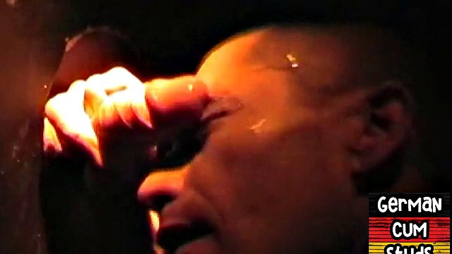 Amateur German facialized in closeup gloryhole BJ