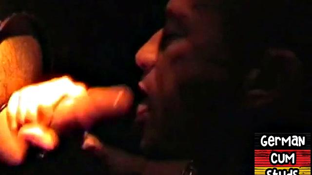 Amateur German facialized in closeup gloryhole BJ