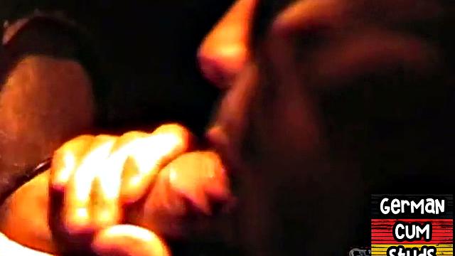 Amateur German facialized in closeup gloryhole BJ