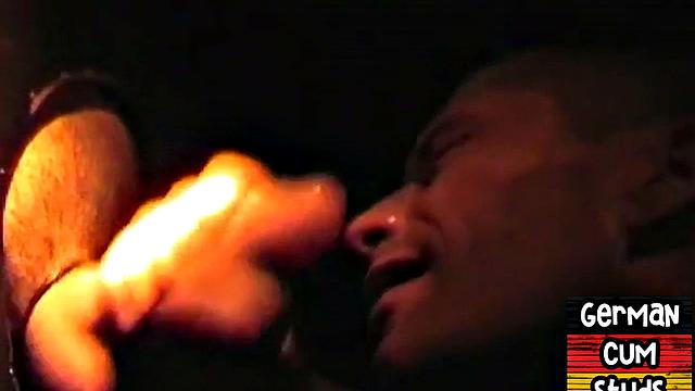 Amateur German facialized in closeup gloryhole BJ