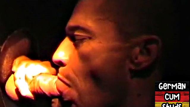 Amateur German facialized in closeup gloryhole BJ