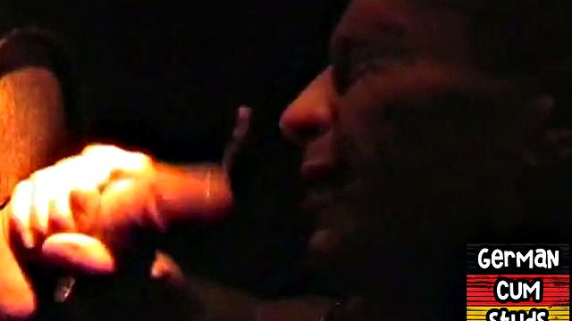 Amateur German facialized in closeup gloryhole BJ