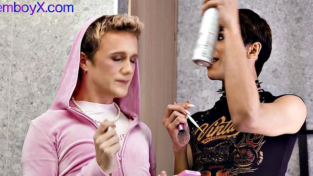 Femboi MUA hosting threeway