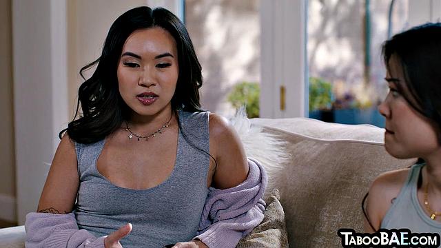 Petote hairy asian sharing a guy