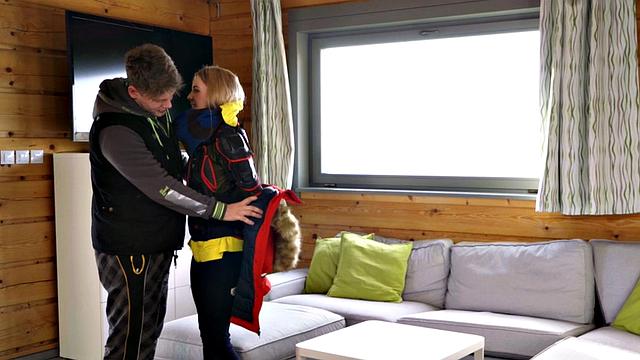 Moto babe riding in erotic couple