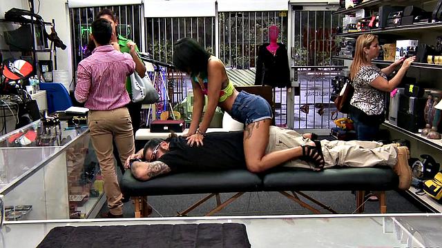 Petite asian fucked from behind after massage