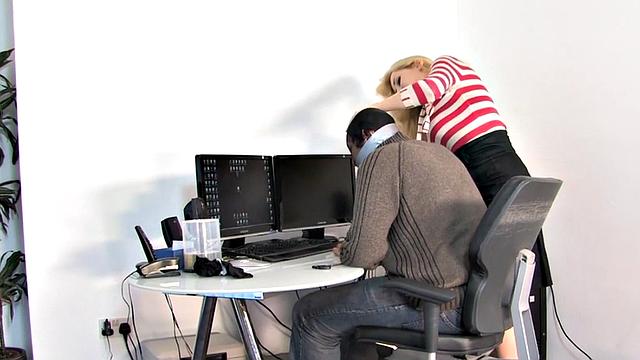 Ruthless ladyboss dominating employee