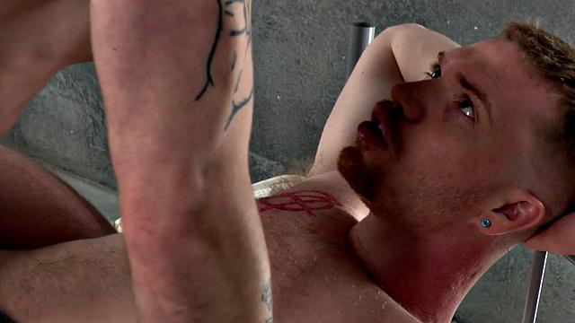 Bearded stud asslicked before bareback sex till cumshot