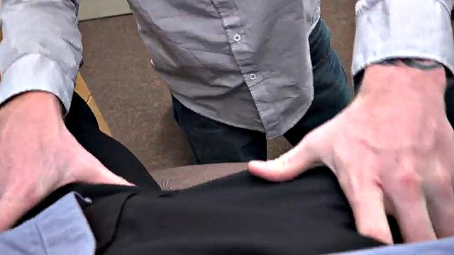 Ginger bottom assbanged in office by dominant Black top