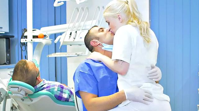 Cockhungry dentist pounded at work